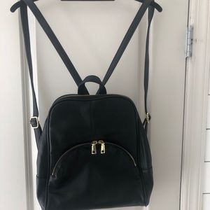 Black pleather backpack